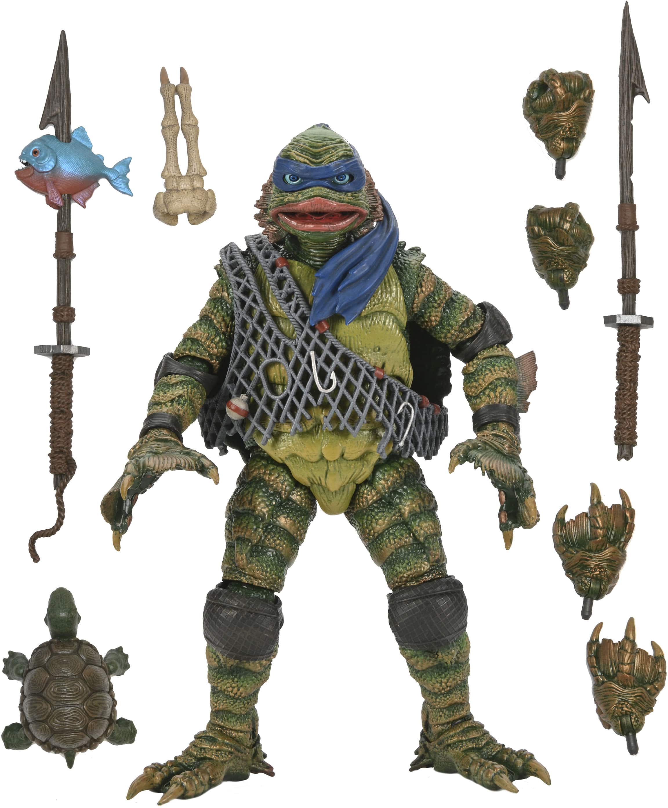 NECA - Universal Monsters/Teenage Mutant Ninja Turtles 7” Scale Action Figure - Leonardo as Creature from the Black Lagoon