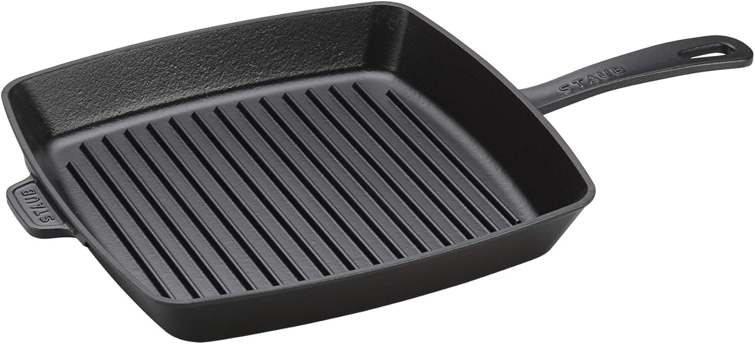 Staub Cast Iron 12-inch Square Grill Pan - Matte Black