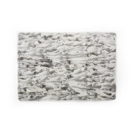 Noble House Akers Glam Fur Throw Blanket in Gray and White