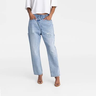 KBB by KAHLANA Women's Mid-Rise Tapered Leg 'The Dylan Jean' - Light Wash 4