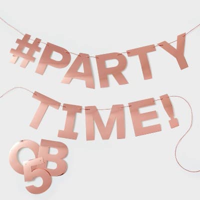 Rose Gold Metallic Create Your Own Banner - Spritz™