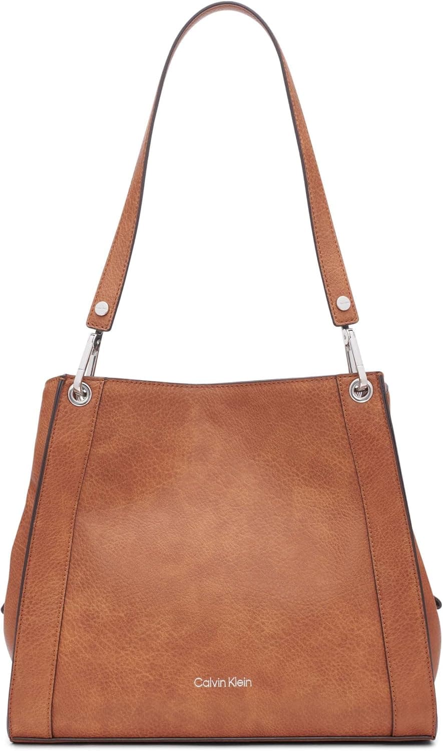 Calvin Klein Reyna Novelty Triple Compartment Shoulder Bag, Caramel Mix