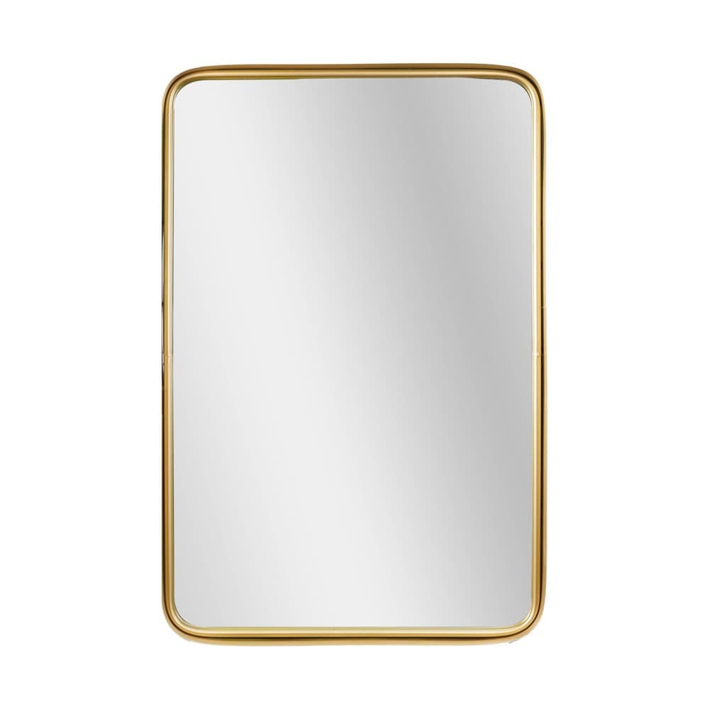 22.7" x 34.5" Thin Gold Raised Lip Metal Framed Rectangle Decorative Wall Mirror - Head West: Modern Style, No Assembly Required