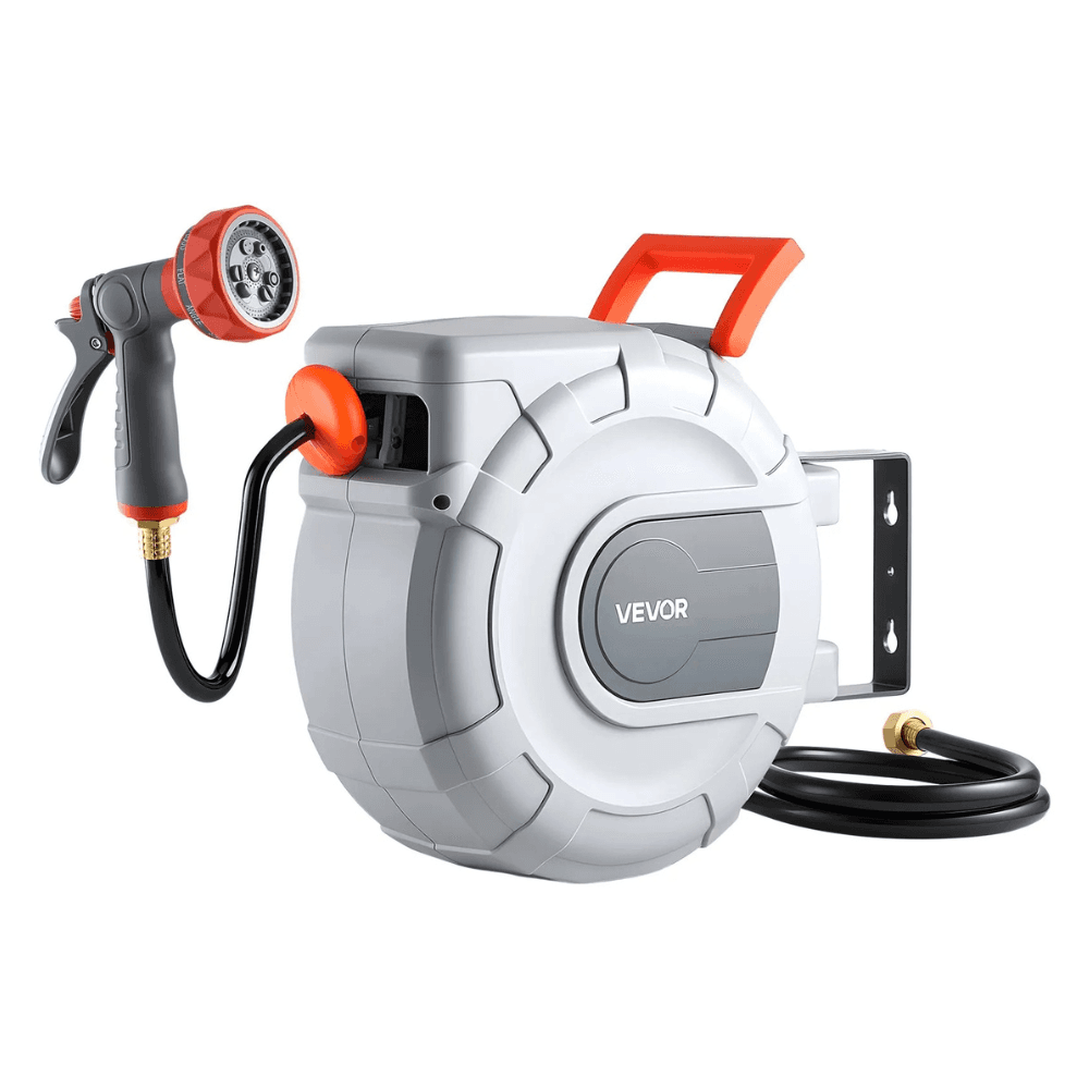 Wall-Mounted 50' Hose Reel for $56