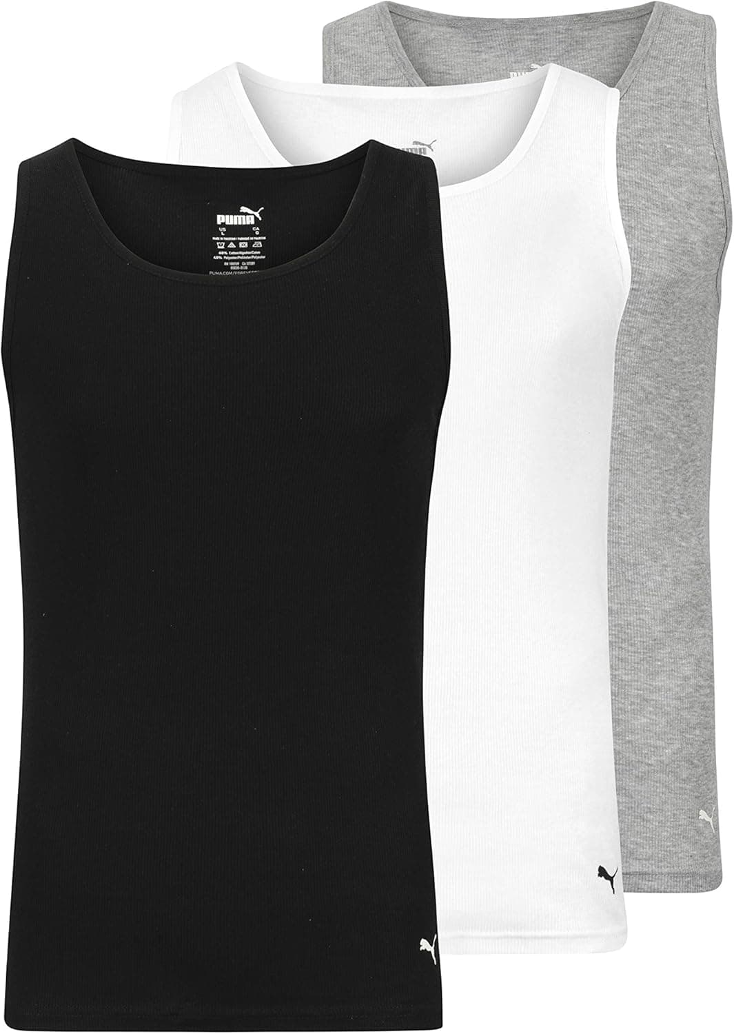 Puma Men's 3-Pack Ribbed Tank Tops - Up to 51% Off