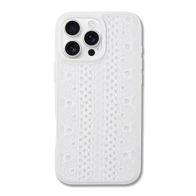 Hello Lux Lace Phone Case - 16 Pro Max - White