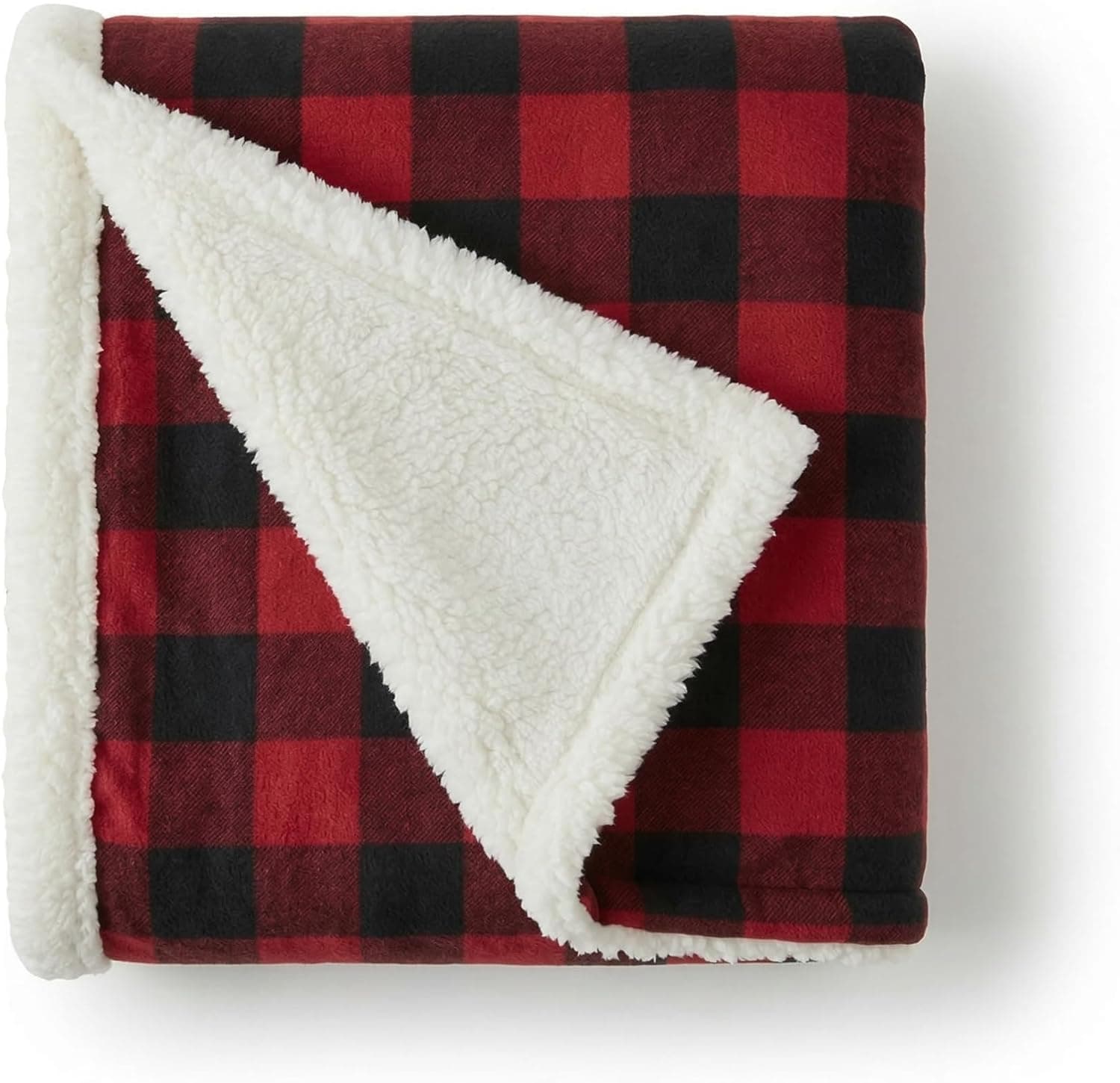 Eddie Bauer - Sherpa Throw Blanket for Couch 50x60 – Ultra Soft Reversible Fleece & Plush Sherpa Blanket, Warm Cozy Plaid Throw Blanket for Sofa, Bed, Living Room, Cabin Decor