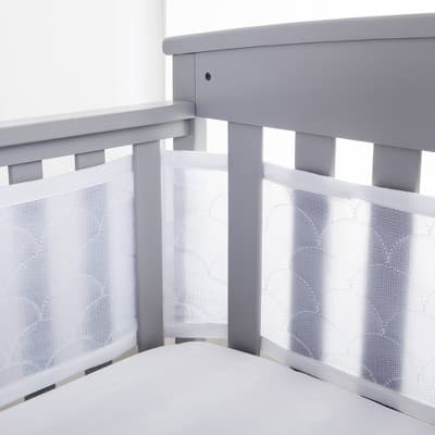 BreathableBaby Breathable Mesh Crib Liner - Deluxe Sheer Quilted Collection - Scallops