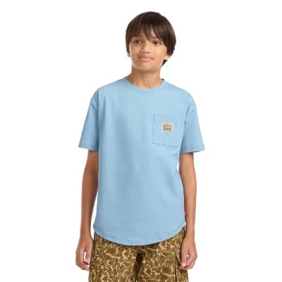 Levi's® Boys' Short Sleeve Curved Hem Pocket T-Shirt - Aqua Blue XL