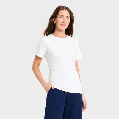 Women's Asymmetrical T-Shirt - A New Day™ White XS