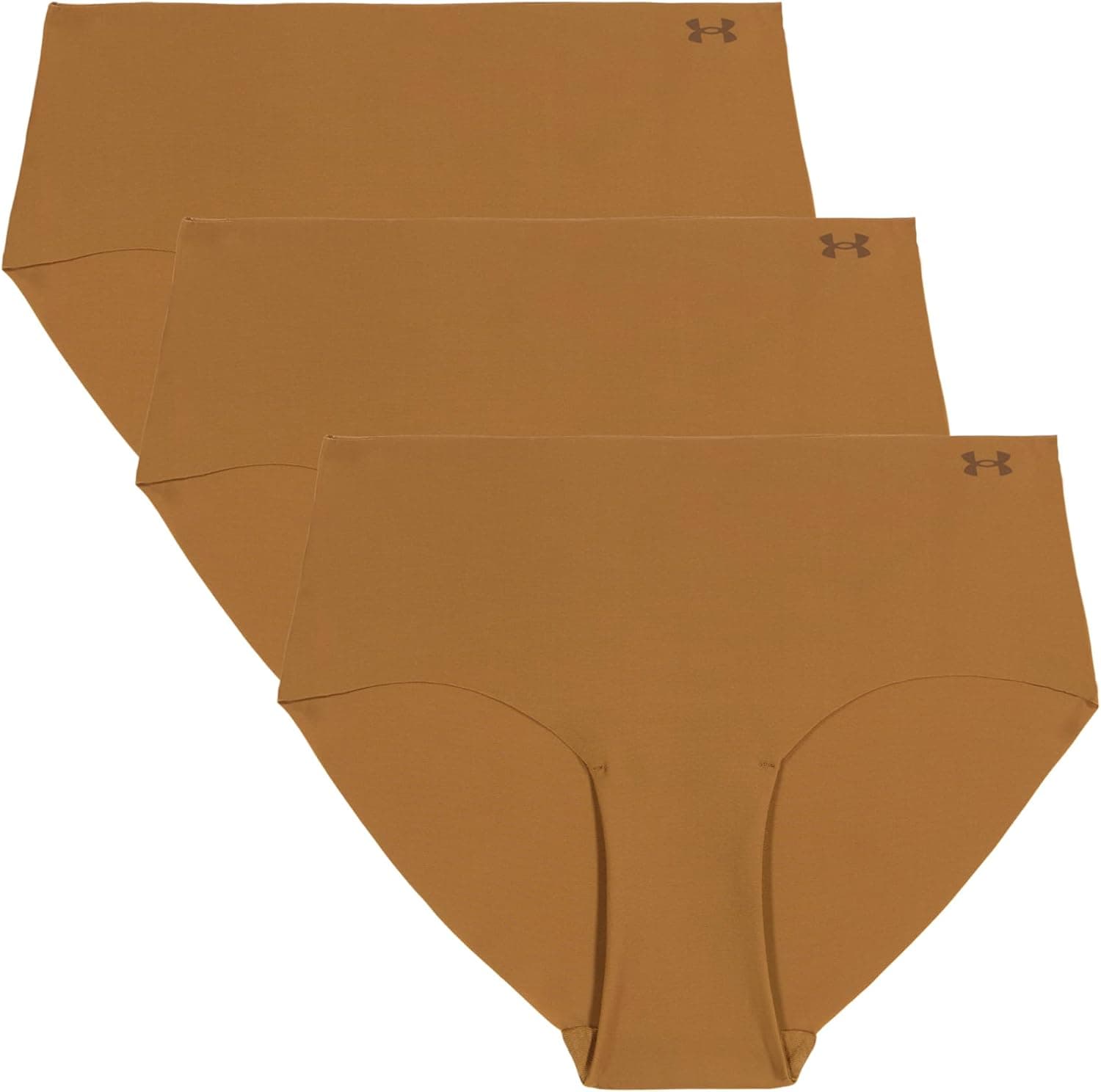 Under Armour Women's 3-pack Pure Stretch No Show Hipster Underwear, All-day Comfort Fit & Ultra-soft, Hue 600, Large