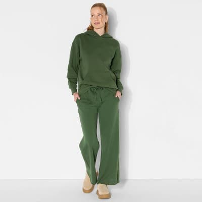 Women's Oversized Bubble Hem Hooded Sweatshirt - Wild Fable™ Dark Green XXS