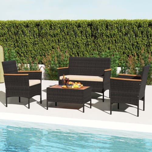 4pc Wicker Patio Set $165