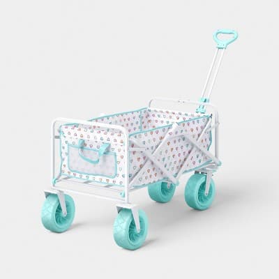Disco Hearts Wave Collapsible Beach Wagon White/Teal - Roller Rabbit x Target