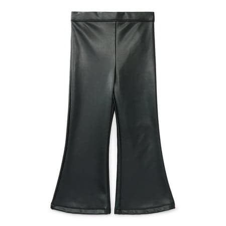 Wonder Nation Toddler Girls Faux Leather Pull On Flare Pants, Sizes 12M-5T