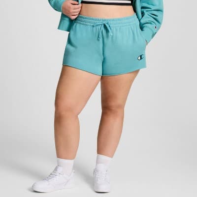 Champion Women's French Terry Pull-On Shorts - Teal Blue 3X
