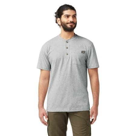 Dickies Men's and Big Men's Heavyweight Short Sleeve Henley T-Shirt