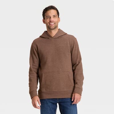 Men's Every Wear Fleece Hooded Sweatshirt - Goodfellow & Co™ Brown M
