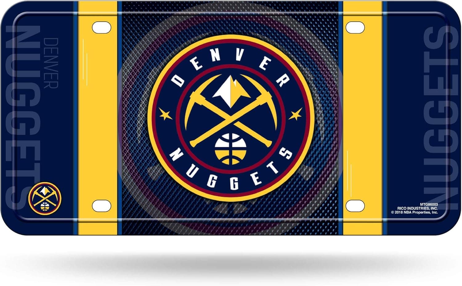 Rico Industries NBA Denver Nuggets Metal License Plate