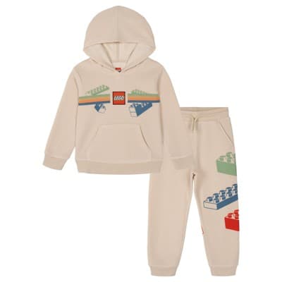 LEGO Toddler Boys' Graphic Pullover Hooded Sweatshirt and Joggers Outfit Sandshell 3T