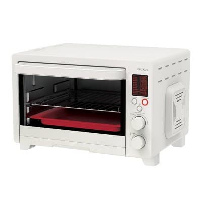 CRUXGG 6 Slice Digital 10-in-1 Toaster Oven with Air Fry - Snow: White Convection Countertop, Dishwasher-Safe Parts