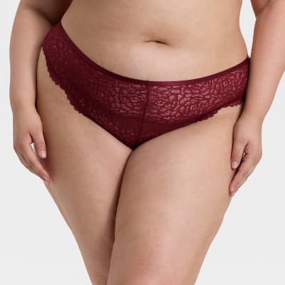 Women's Fashion Lace Cheeky Underwear - Auden™ Berry Red 1X