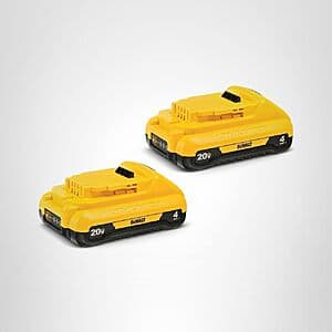 2-Pk DEWALT 20V MAX 4 Ah Lithium-ion Battery $99 + Free S&H