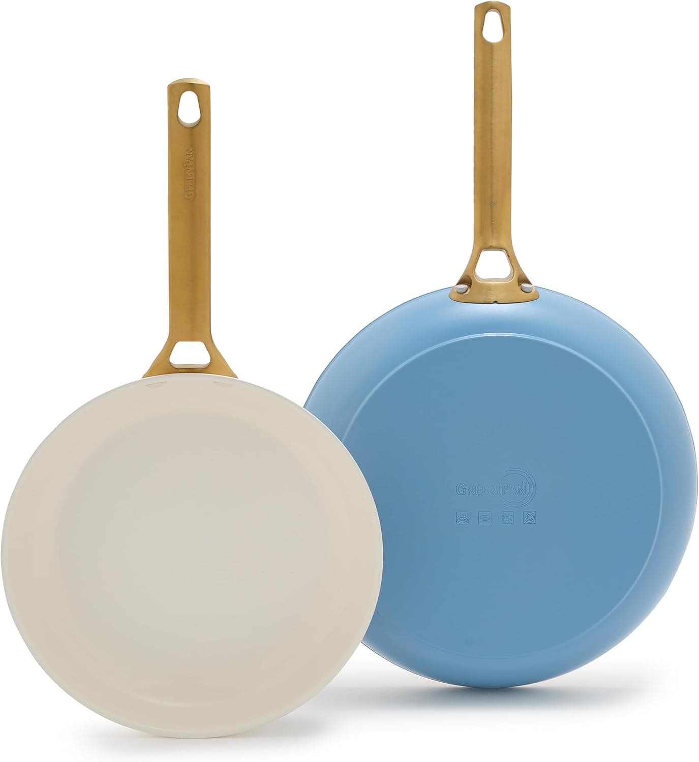 Healthy Ceramic Nonstick Frying Pan Set - Sky Blue