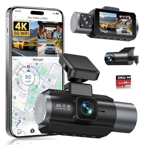Save 44% on 4K 3-Channel Dash Cam with GPS and WiFi