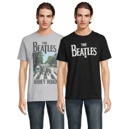 The Beatles Men’s and Big Men’s Graphic T-shirts with Short Sleeves, 2-Pack, Sizes S-3XL