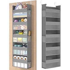 SONGMICS 5-Tier Over The Door Fabric Organizer w/ Pockets (Dove Gray) for $10.45