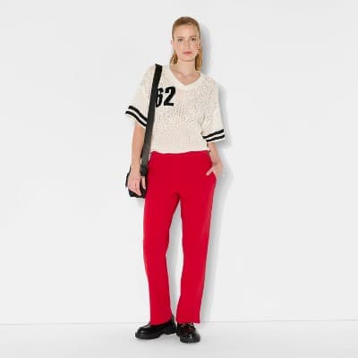 Women's Mid-Rise Slim Straight Sweatpants - Wild Fable™ Berry Red XXS