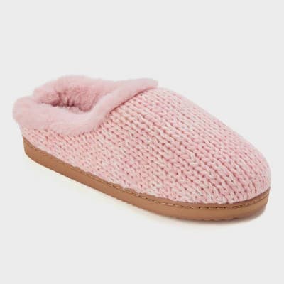 dluxe by dearfoams Women's Pearl Knit Slippers - Pink M