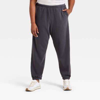 Women's Mid-Rise Fleece Jogger Pants - Universal Thread™ Charcoal Gray XXL