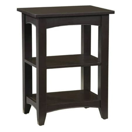 Alaterre Furniture Shaker Cottage 2-Shelf End Table, Chocolate Finish