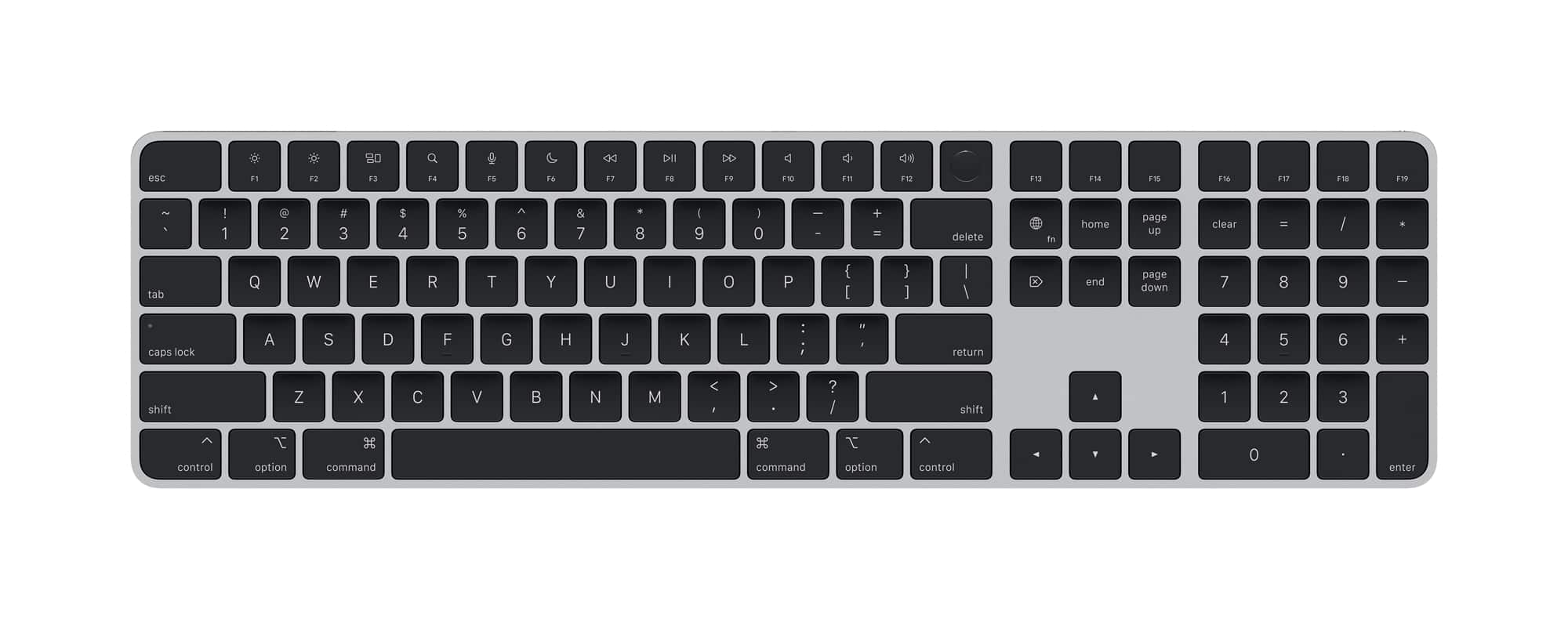 Magic Keyboard with Numeric Keypad and Touch ID for Mac models with Apple silicon (Lightning Port) - Silver/Black