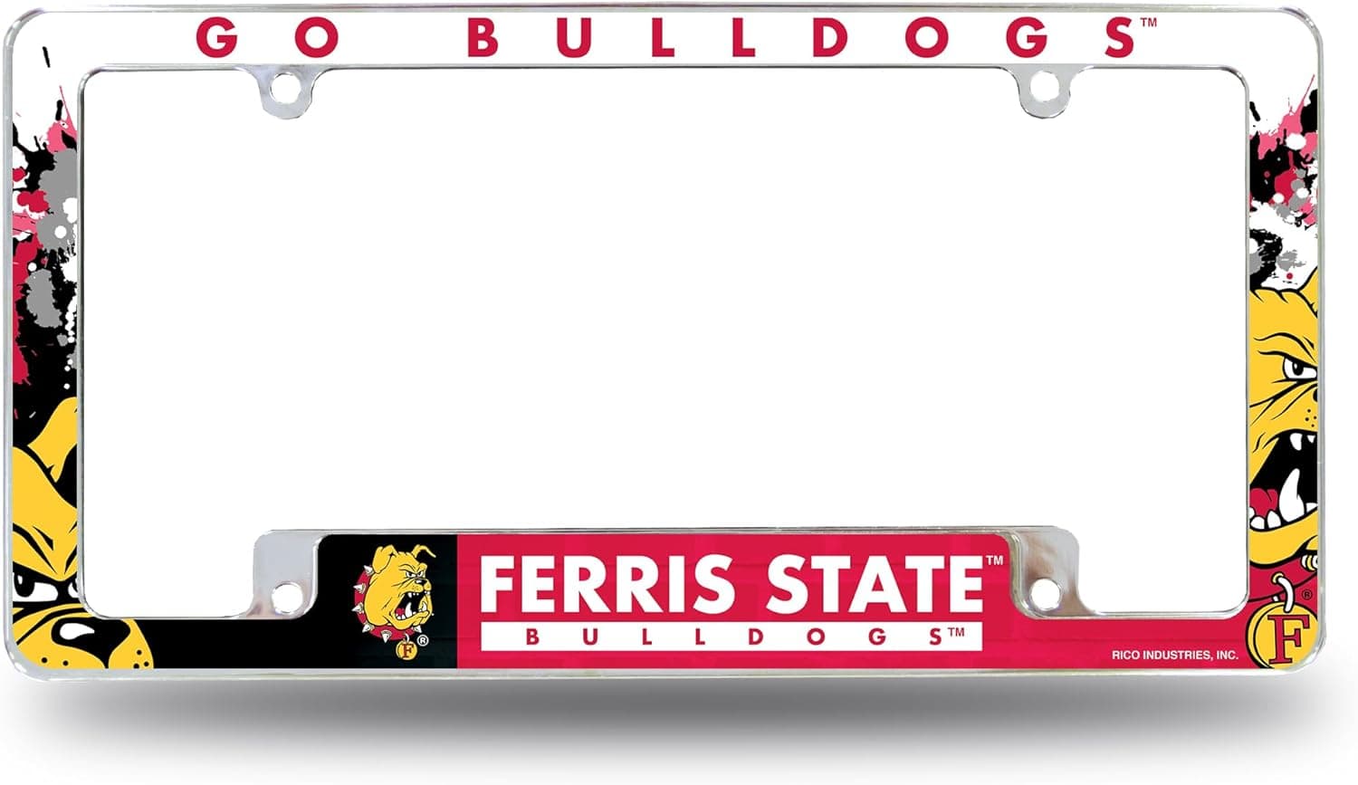 Stylish NCAA License Plate Frame - Ferris State Bulldogs