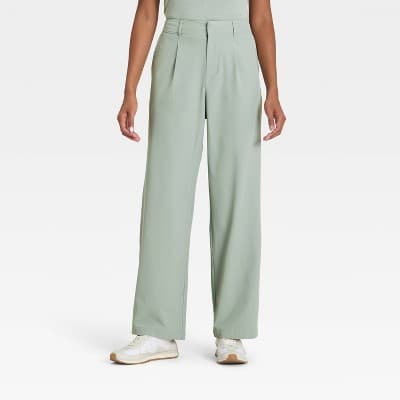 Women's Woven High-Rise Trouser Pants - All In Motion™ Sage Green S