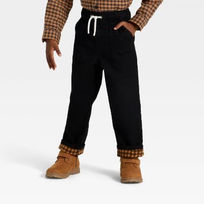 Toddler Boys' Lined Pants - Cat & Jack™ Black 3T