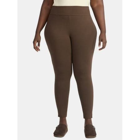 Terra & Sky Women's Plus High Waist Ankle Length Leggings, 27" Inseam, Sizes 0X-5X