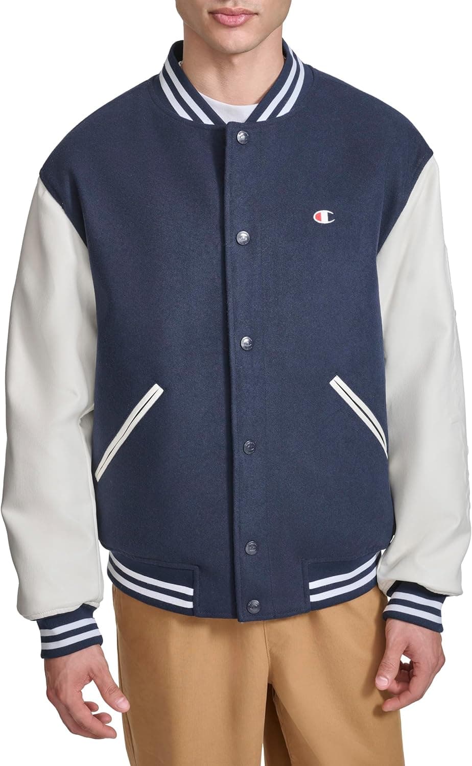 Champion Men's Varsity Bomber Jacket with Quilted Lining