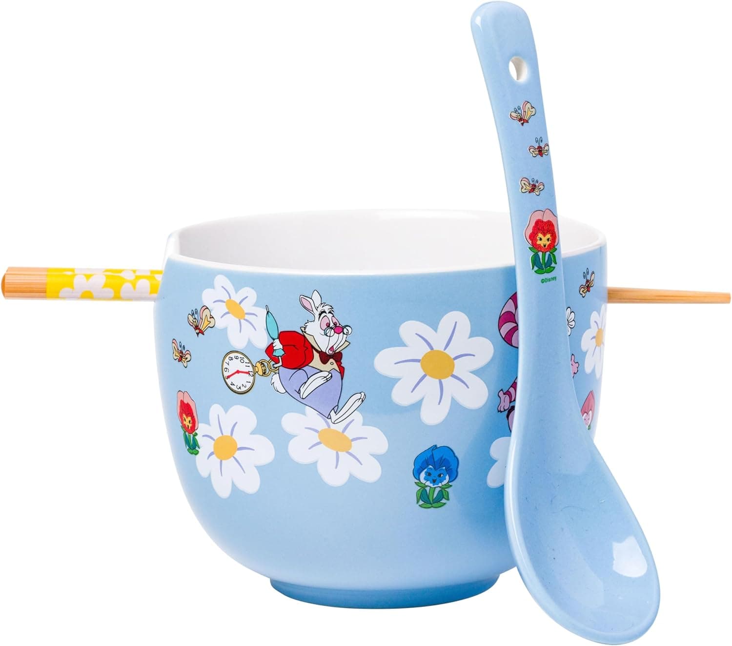 Disney Alice in Wonderland Ceramic Ramen Bowl Set