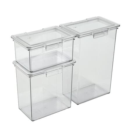 The Home Edit 3-Piece Canister Edit Food Organizer and Storage Containers, Clear