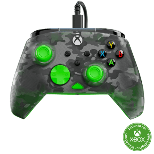 Turtle Beach - Rematch Core Wired Gaming Controller for Xbox Series X|S, Xbox One & Windows 10/11 PC - Ghost Black Camo/Green