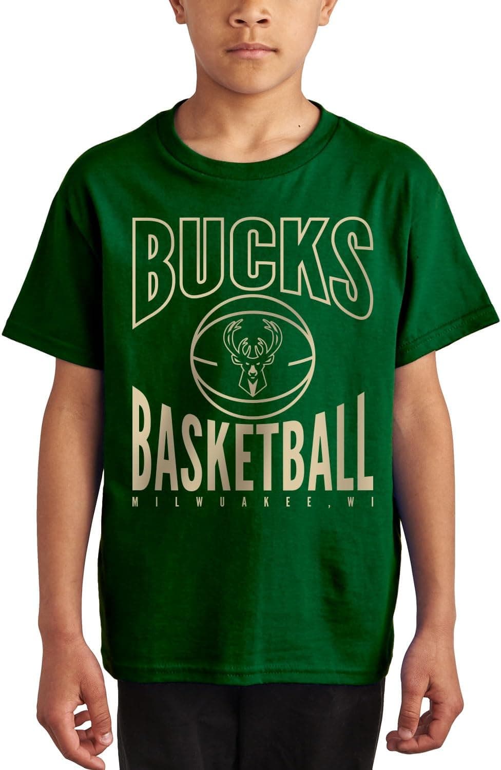 Cheer on the Bucks in this Kids' NBA T-Shirt