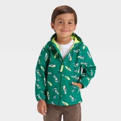 Toddler Boys' Full Zip Racecar Softshell Jacket - Cat & Jack™ Green 12M