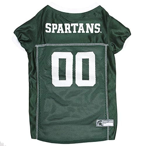Pets First NCAA College Michigan State Spartans Mesh Jersey for DOGS & CATS, Medium. Licensed Dog Jersey with your Favorite Football/Basketball College Team