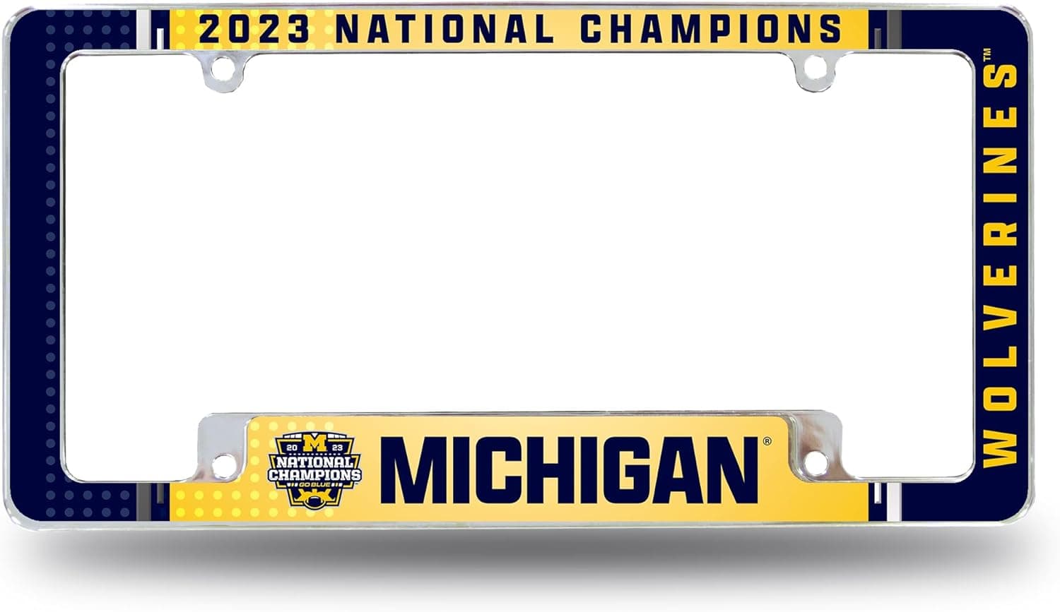 Celebrate Michigan's NCAA Championship with Chrome License Plate Frame