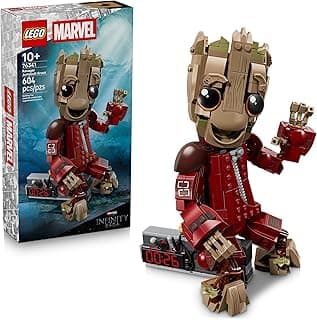 LEGO Marvel Ravager Jumpsuit Groot Building Toy for Boys & Girls, Ages 10+ - Posable Display & Play Figure W/Detonator Device - Gift Idea for Birthdays - 76341