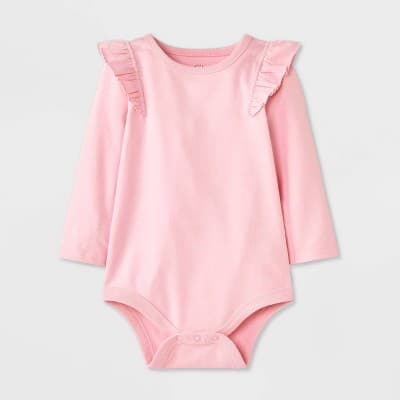Baby Girls' Ruffle Bodysuit - Cat & Jack™ Pink 0-3M